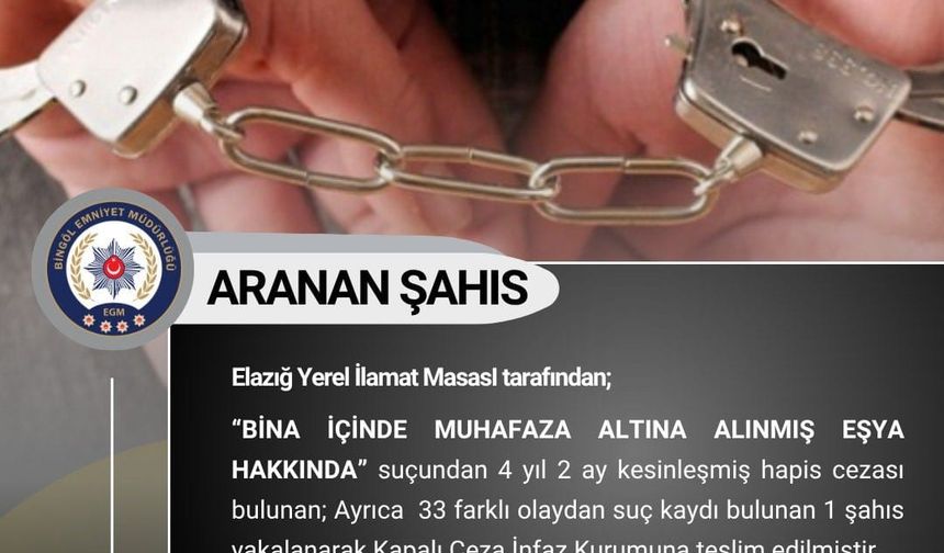 Bingöl’de aranan 3 şüpheli yakalandı