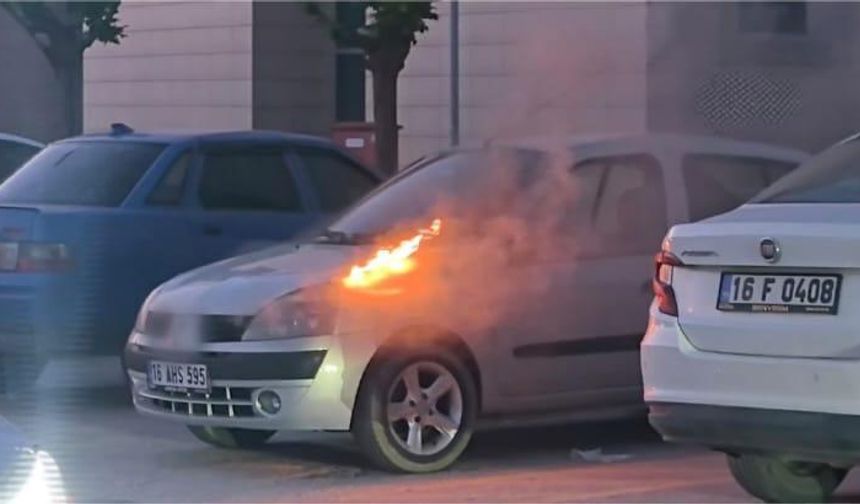 Hastanenin otoparkında korkutan yangın!