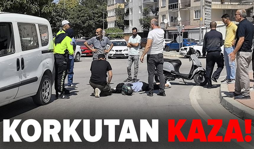 İnegöl’de motosiklet ile kamyonet çarpıştı