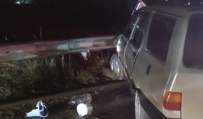 Kontrolden çıkan otomobil refüje çarptı, 1 kişi yaralandı