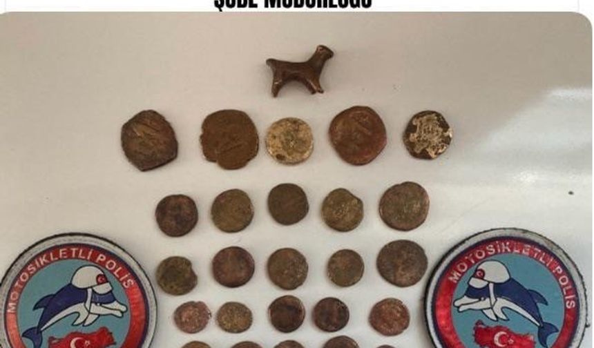 Mardin’de tarihi eser operasyonu: 45 sikke ve hayvan figürlü heykel ele geçirildi