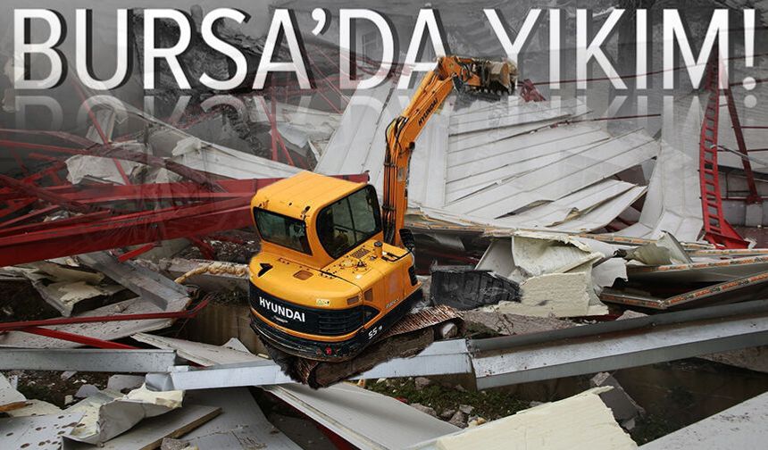 Nilüfer’de 4 kaçak bina yıkıldı