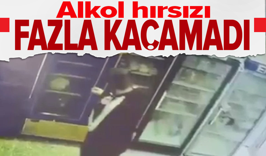 Marketten içki çalan hırsız kameraya yakalandı