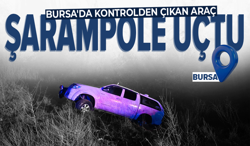 Bursa'da kamyonet şarampole yuvarlandı