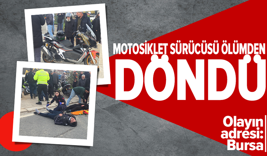 Otomobile çarpan motosiklet savruldu: 2 yaralı