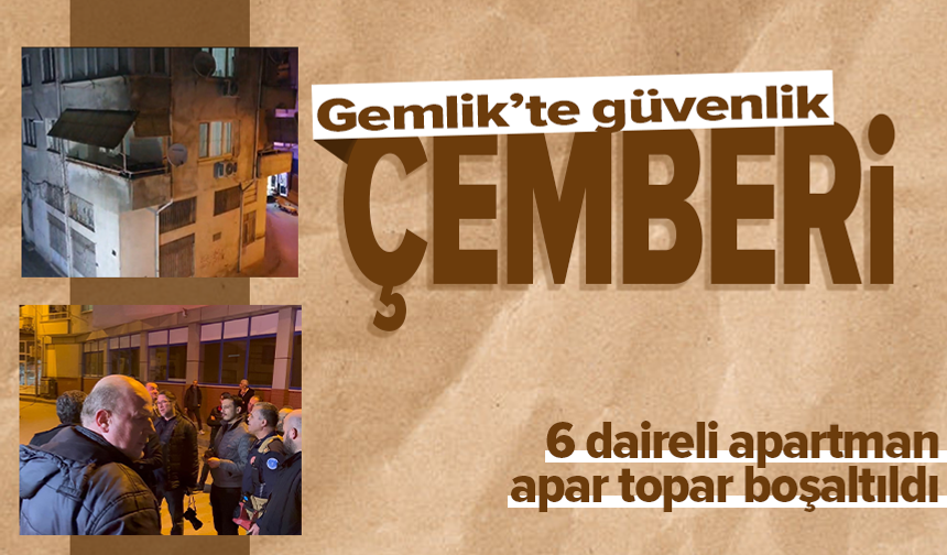 Gemlik'te hasarlı apartman tahliye edildi, sokak trafiğe kapatıldı