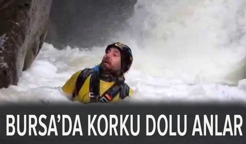 Yağmur ve kar sularıyla coşan kanyondan kurtuldu