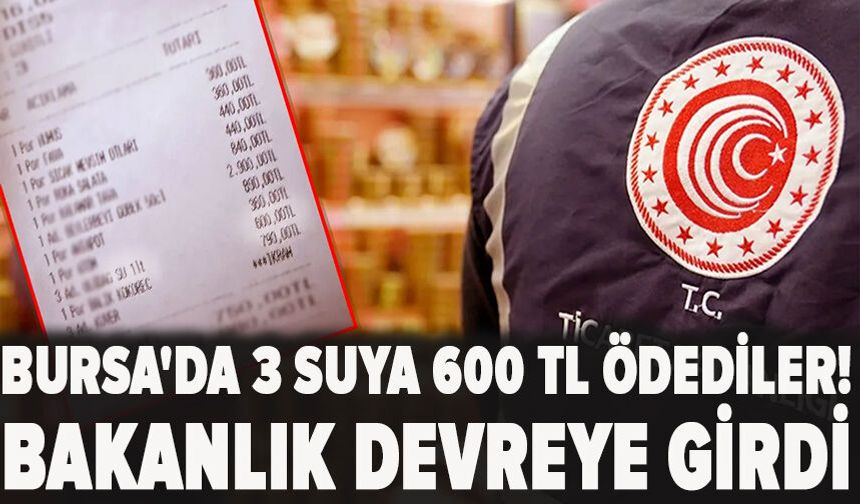 Bursa'da 3 suya 600 TL ödediler!