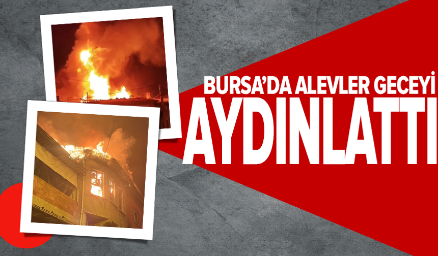 Bursa'da metruk binanın çatı katı alevlere teslim oldu