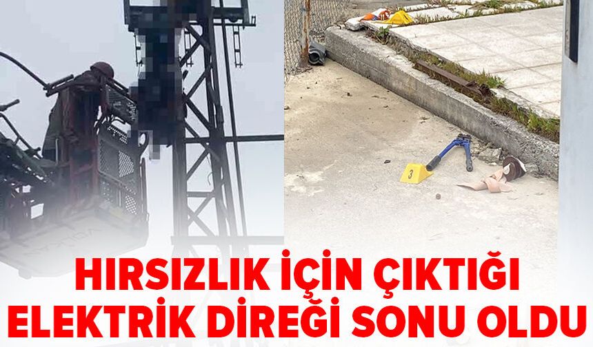 Bursa'da hırsızlık için çıktığı elektrik direği sonu oldu
