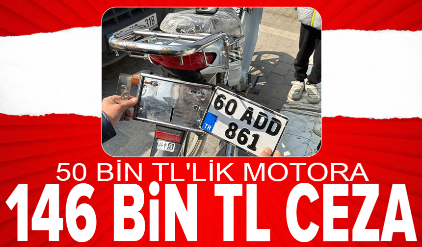 50 bin TL'lik motosikleti ile 146 bin TL'lik ceza yedi