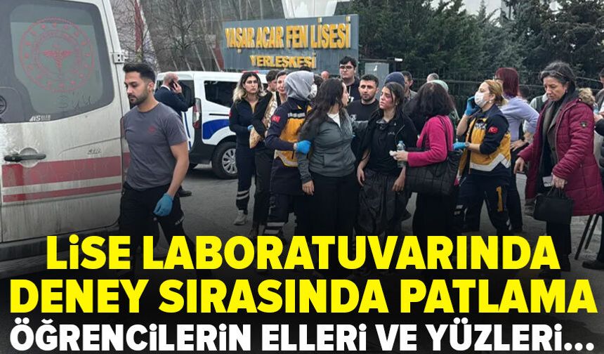 Lise laboratuvarında deney sırasında patlama