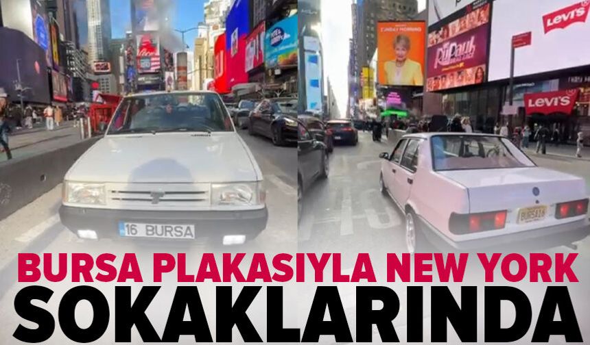 1995 model Tofaş "Bursa" plakası ile New York sokaklarında