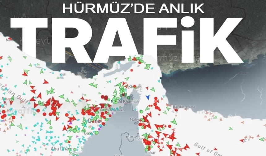 Hürmüz Boğazı'nın açılmasının ardından oluşan gemi trafiği görüntülendi