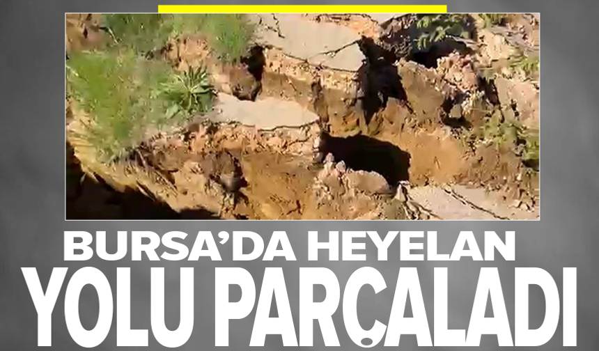 Bursa'da meydana gelen heyelan yolu parçalara ayırdı