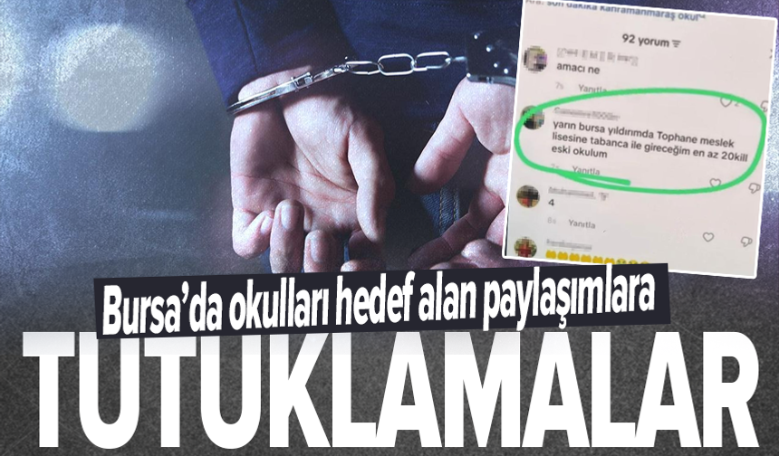 Bursa'da okul saldırısı paylaşımlarına 5 tutuklama