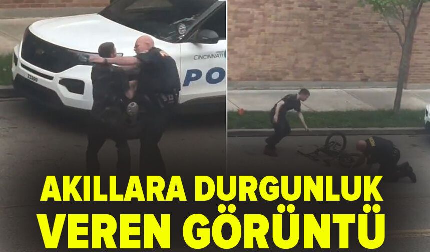 Polisle boğuşup bisikletini alarak olay yerinden kaçtı