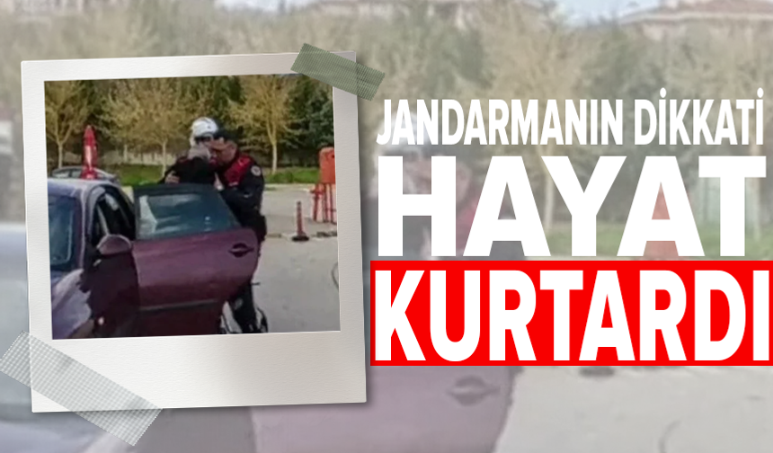 Jandarma hayat kurtardı: Fenalaşan sürücüyü hastaneye yetiştirdi