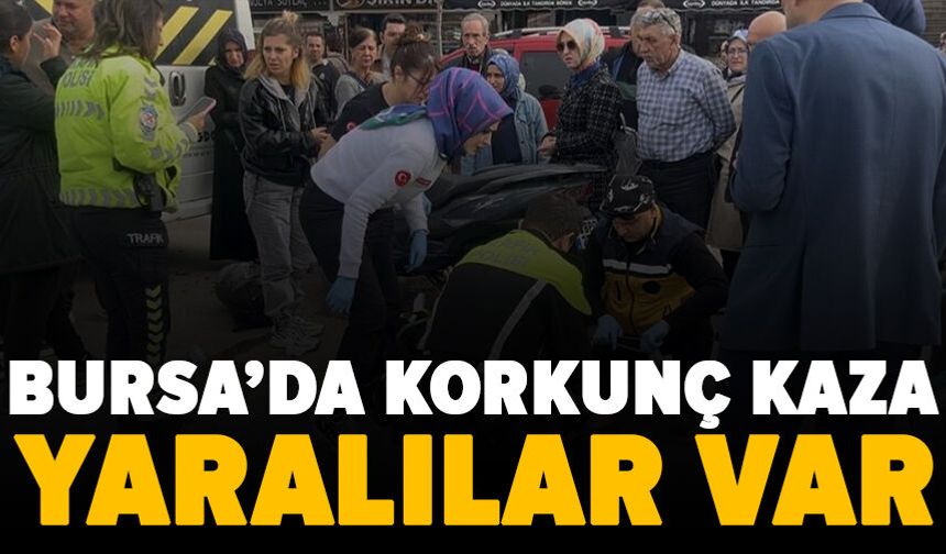 Bursa'da işçi servisine motosiklet çarptı: 2 yaralı
