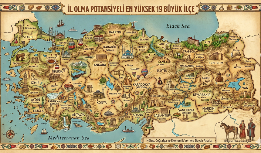 İl Olma Potansiyeli En Yüksek 19 Büyük İlçe