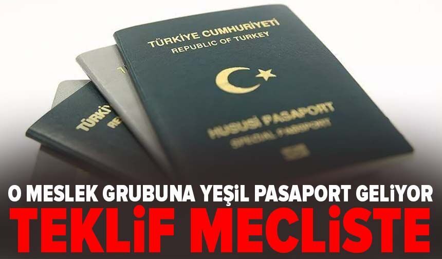 O meslek grubuna yeşil pasaport geliyor! Teklif mecliste