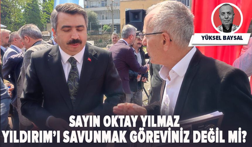 Sayın Oktay Yılmaz, Yıldırım’ı savunmak göreviniz değil mi?