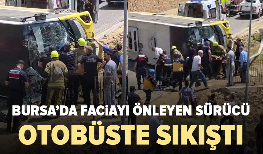 Bursa’da özel halk otobüsü devrildi