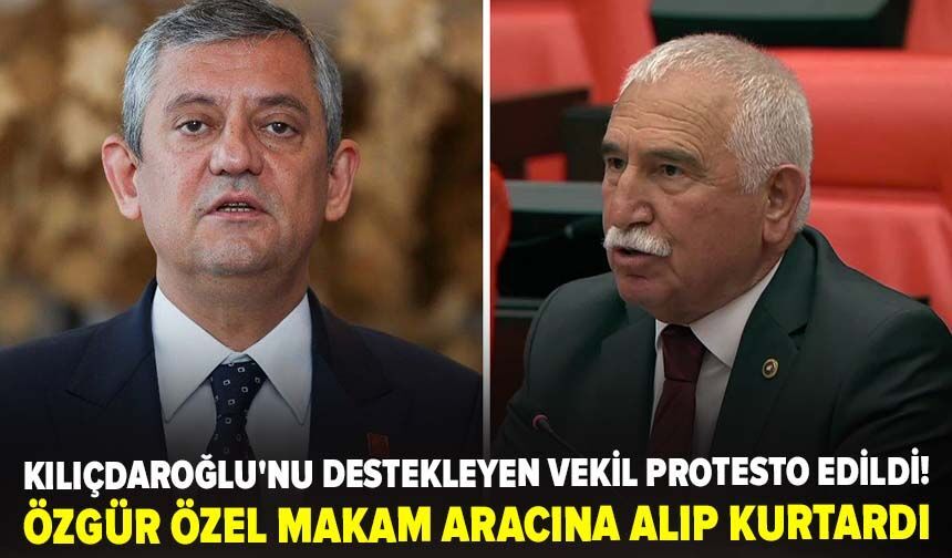 Kılıçdaroğlu'nu destekleyen vekil Tokat'ta protesto edildi! Özgür Özel makam aracına alıp kurtardı