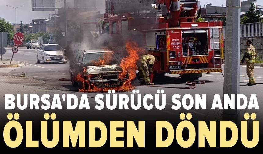 Bursa'da  sürücü son anda ölümden döndü