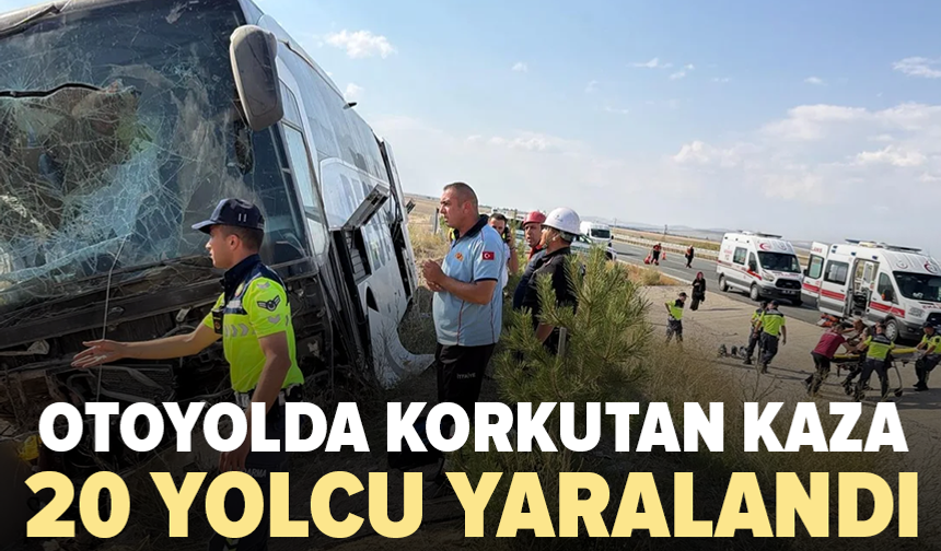 Yolcu otobüsü devrildi: 20 kişi yaralandı