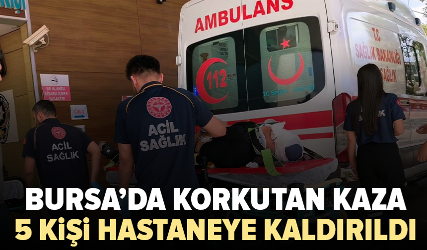 Bursa’da otomobil köprü bariyerlerine çarptı: 5 yaralı