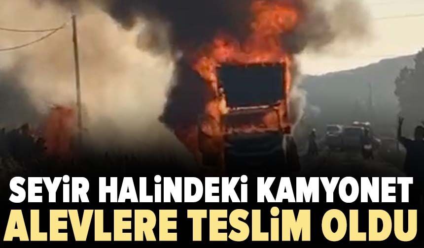 Seyir halindeki kamyonet alevlere teslim oldu