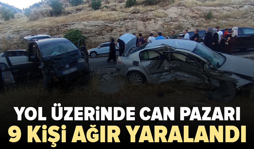 İki otomobil çarpıştı: 9 kişi yaralandı