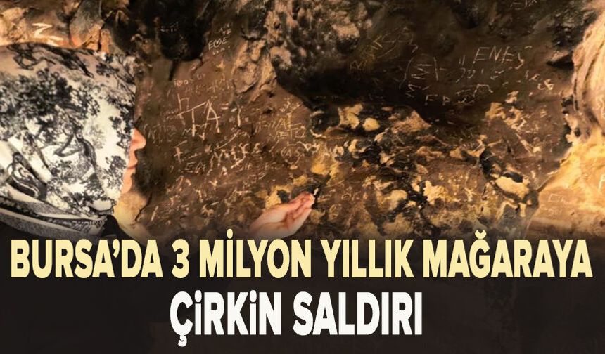 Bursa'da 3 milyon yıllık mağaraya çirkin saldırı