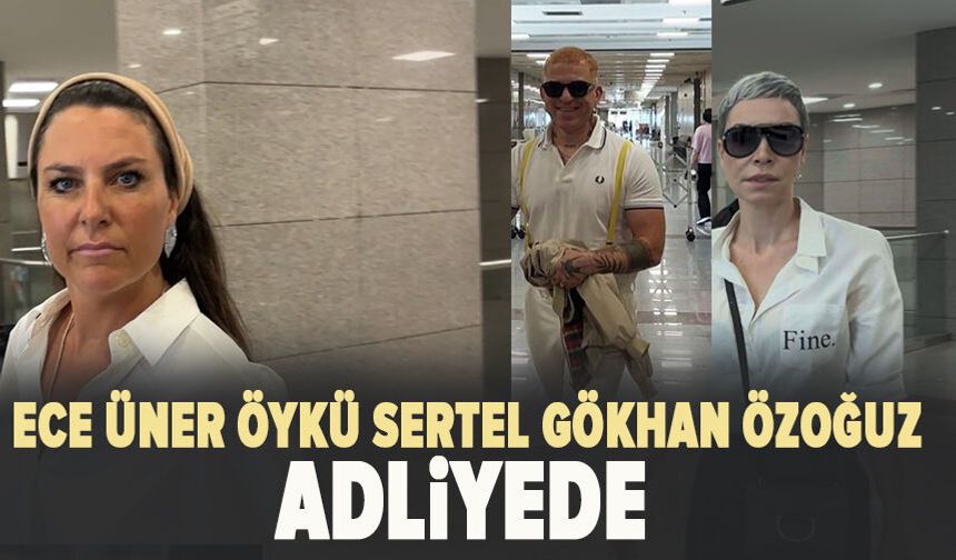 "Ahbaplar Suç Örgütü" soruşturması kapsamında Ece Üner Öykü Sertel Gökhan Özoğuz adliyede