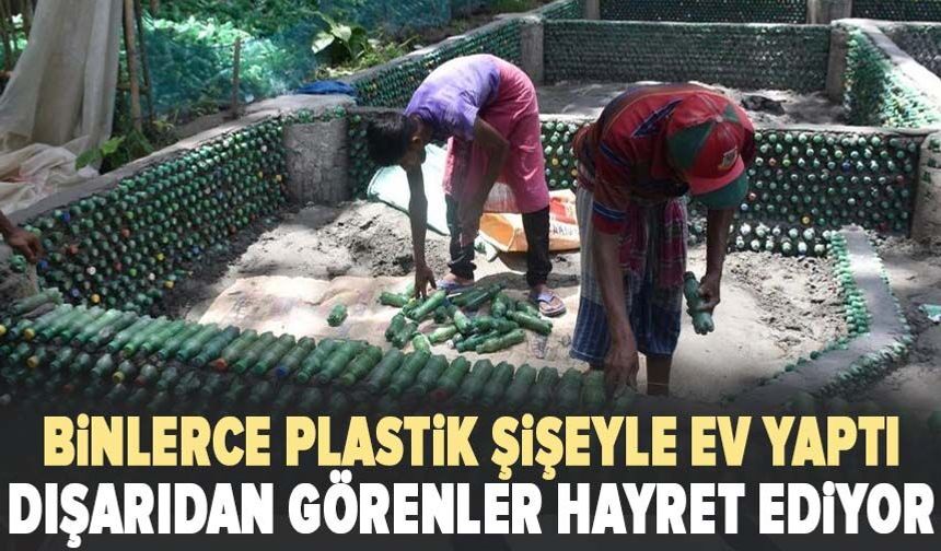 Binlerce plastik şişeyle ev yaptı! Dışarıdan görenler hayret ediyor