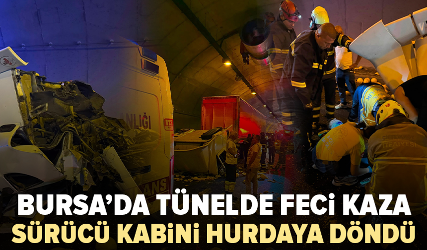 Bursa’da tır kamyona çarptı: Sürücü ağır yaralandı