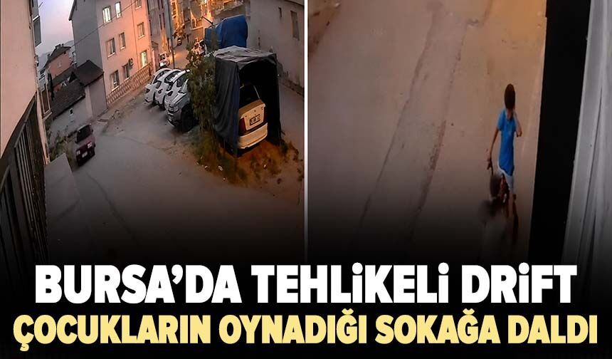Çocukların oynadığı sokağa drift atarak girip gözden kayboldu!