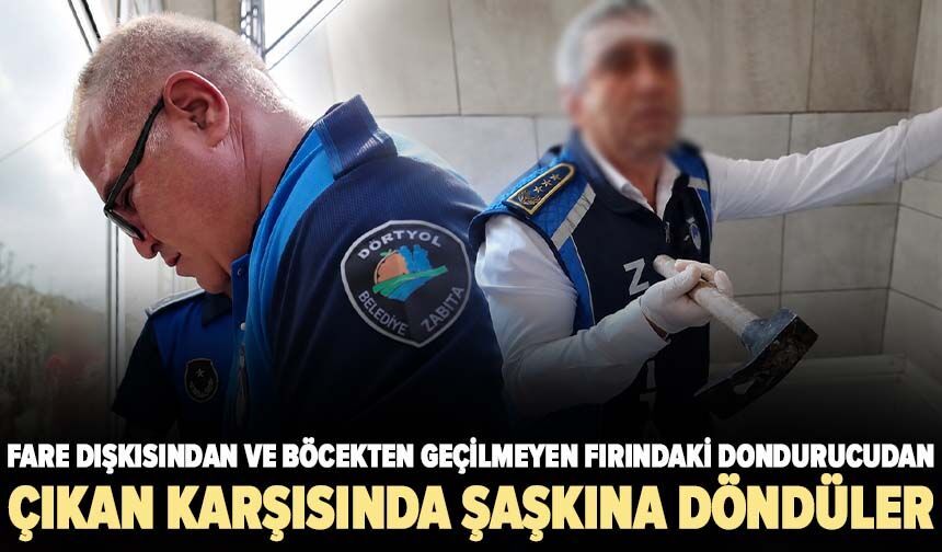 Fare dışkısından ve böcekten geçilmeyen fırındaki dondurucudan çıkan karşısında şaşkına döndüler