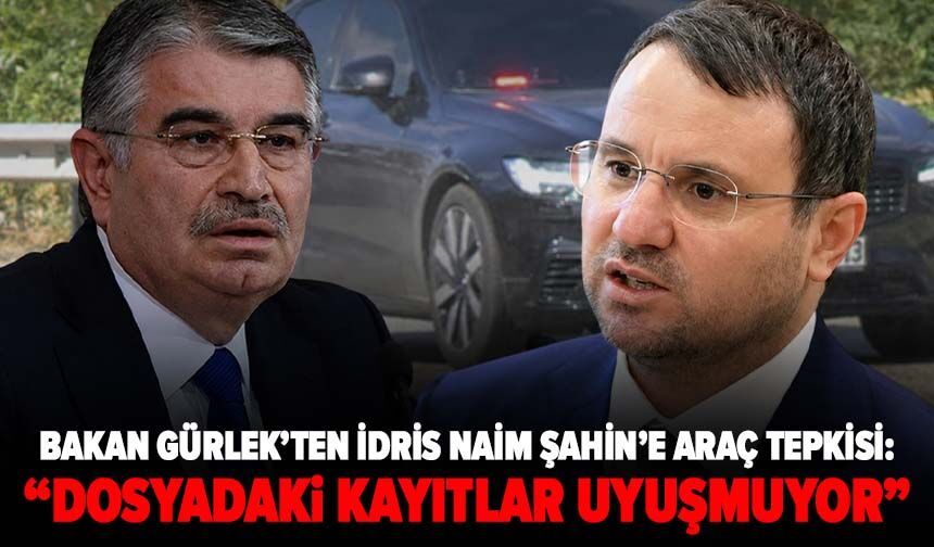 Bakan Gürlek’ten İdris Naim Şahin’e araç tepkisi: “Dosyadaki kayıtlar uyuşmuyor”