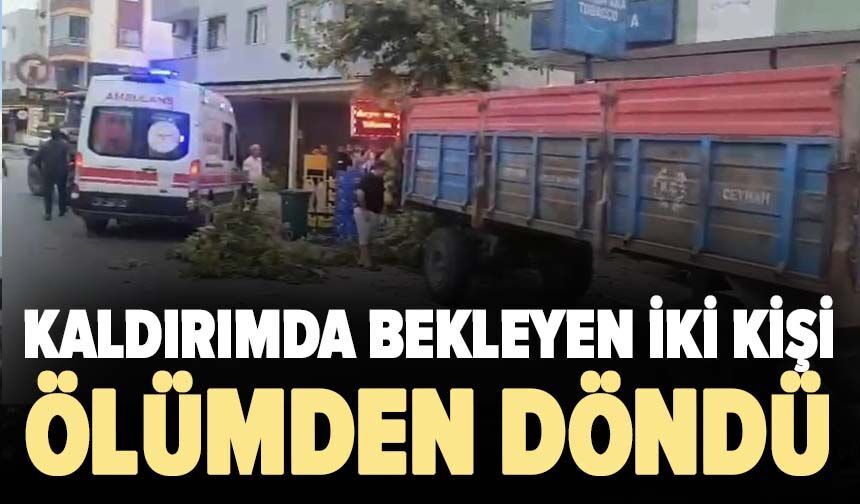 Kaldırımda bekleyen iki kişi ölümden döndü