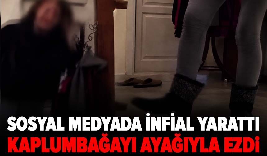 Sosyal medyada infial yarattı! Kaplumbağayı ayağıyla ezdi