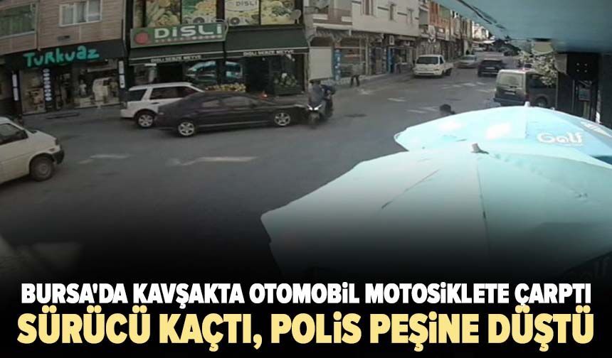 Bursa'da kavşakta otomobil motosiklete çarptı: 1 yaralı