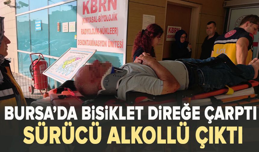 Bisiklet direğe çarptı, sürücü alkollü çıktı