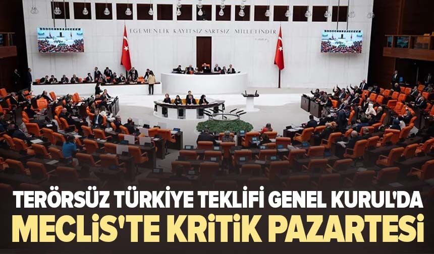 Meclis'te kritik pazartesi. Terörsüz Türkiye teklifi Genel Kurul'da