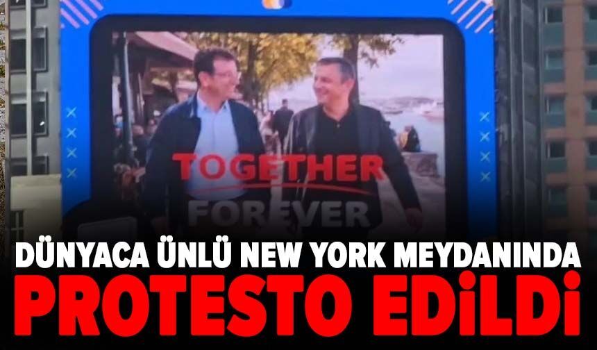 Dünyaca ünlü New York meydanında protesto edildi