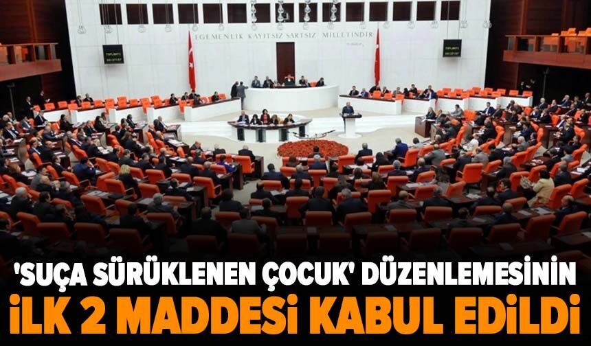 'Suça Sürüklenen Çocuk' düzenlemesinin ilk 2 maddesi kabul edildi