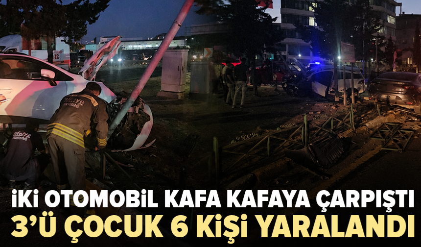 Çerkezköy’de iki otomobil çarpıştı: 3’ü çocuk 6 yaralı