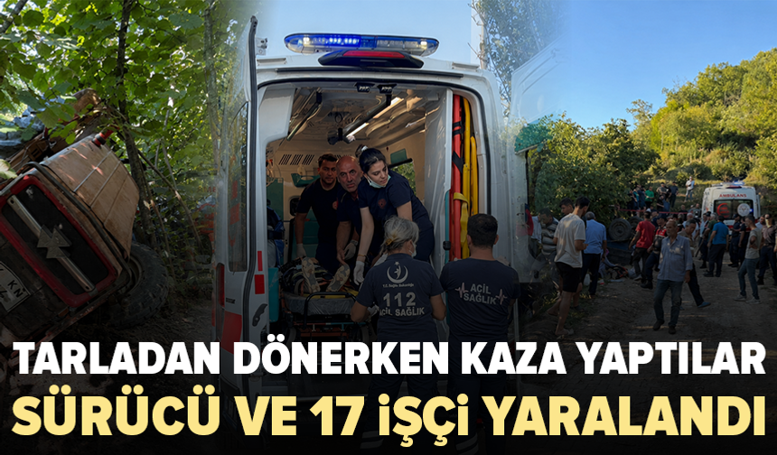 Fındık işçilerini taşıyan traktör devrildi: 18 yaralı