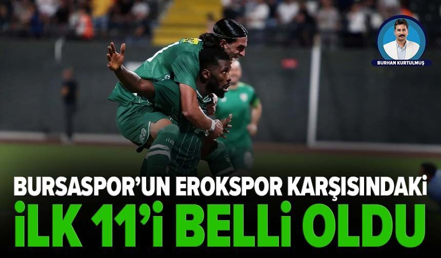Bursaspor’un Erokspor karşısındaki ilk 11’i belli oldu